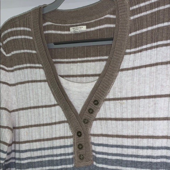 Nice lightweight sweater with look of shirt under - Picture 6 of 10